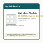 Hairbless Tablets 30-tablet physical pack reference hair loss treatment product packaging