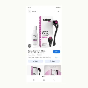 Sotrue Derma Roller 0.5 mm 0.5 mm / 540 needles hair loss treatment product packaging